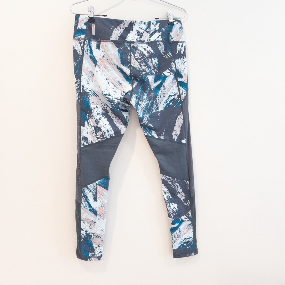 Zella Abstract Pattern Grey Mesh Inset Workout Le… - image 6